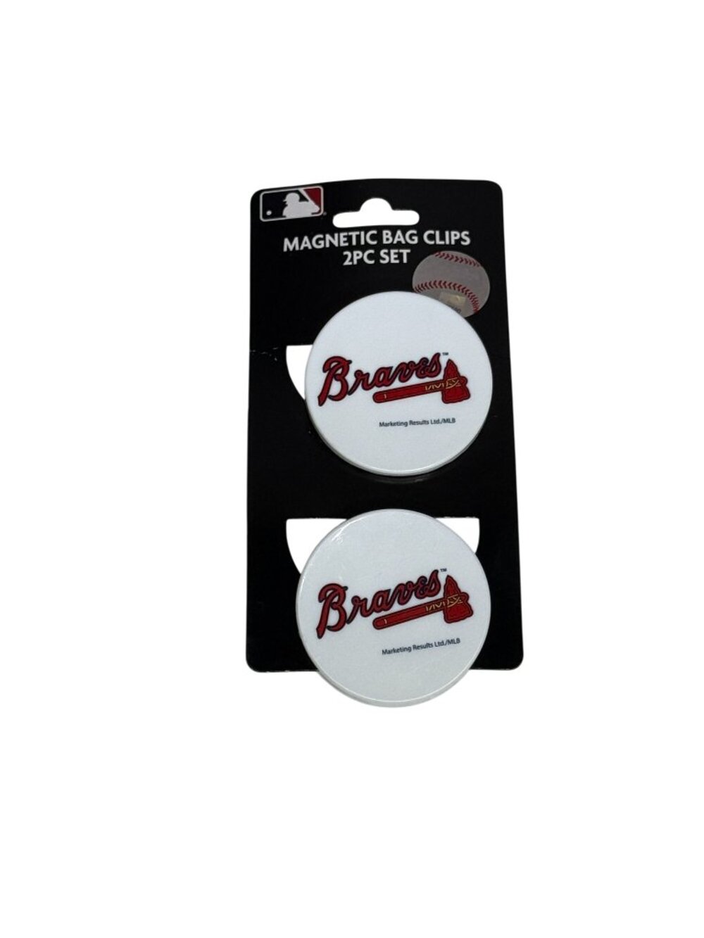 Atlanta Braves Magnetic Bag Clips 2 Pack MLB Kitchen Clips